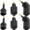Xiatiaosann 6 Pezzi Adattatore Spina Jack Digitale Toslink Toslink in Fibra Ottica da 3,5 mm, Mini Connettore Audio Ottico da Femmina a Maschio, Convertitore ad Angolo Retto da 90 Gradi