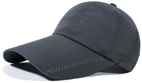 YUECIBAI Herren Kappe Hut Herren Mesh Baseball Mütze Langs Ch Rauber Trucker Hut Sommer Atmungsaktiv Kühlung Sport Hut Dunkelgrau