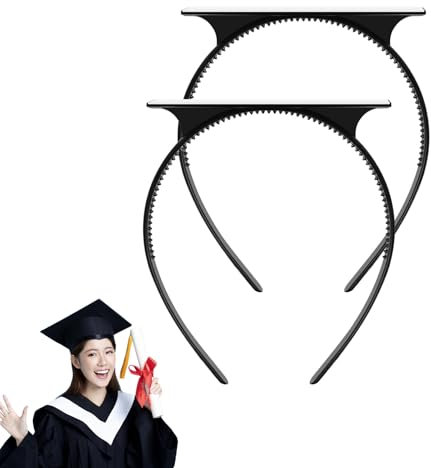 2 Stück Graduierungskappen-Stirnband,Kappen-Stirnbandeinsatz Sichert Ihre Abschlusskappe und Frisur,Graduierungskappen-Stirnband für Unisex (Abschlusskappe Nicht Im Lieferumfang Enthalten,Schwarz)
