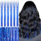 WENNALIFE Hair Tinsel, Schatz Blau 120CM Haar Lametta 1200 Glitzer Haarsträhnen Kit Glitzersträhnen für Haare Festival Party Haar Glitzer Tinsel Hair Fairy Hair für Mädchen