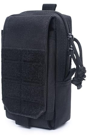Gexgune Tactical E.DC Molle Pouch Outdoor Waist Fanny Tool Pack Utility Gadget Organizer Vest Pack Purse Mobile Phone Case (Black)
