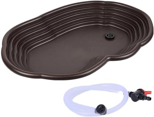 avec Rampe et Plate-Forme, Plat d'eau Tortue pour Grenouille, Gecko, Tuyau de vidange,Bassin de Bain pour Reptiles, Bol d'eau d'alimentation pour Reptiles, Plat d'alimentation pour Reptiles