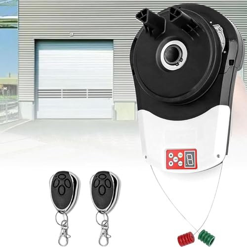 Motore Elettrico Apertura Porta Garage Con 2 Telecomandi,Motore Porta Avvolgibile for Porta Avvolgibile,Kit Apriporta Automatico Avvolgibile Con Motore Integrato for Garage