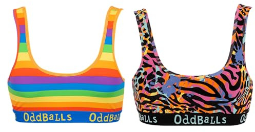 OddBalls Womens Bralette, 2 Pack - Seamless Wireless Low Back Multipack