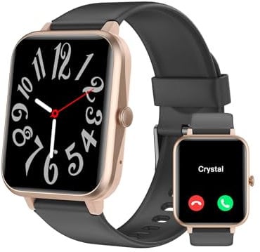 GRV Smartwatch für Damen Herren mit Telefonfunktion,Fitnessuhr mit Pulsmesser SpO2 Schlafmonitor Schrittzähler IP68 Wasserdicht,Multi Sportmodi Smart Watch Fitness Tracker für iOS Android Handy