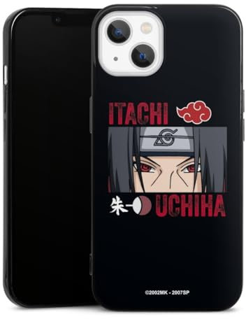Slim Case extra dünn kompatibel mit Apple iPhone 13 Silikon Handyhülle schwarz Hülle Itachi Uchiha Naruto Shippuden Manga