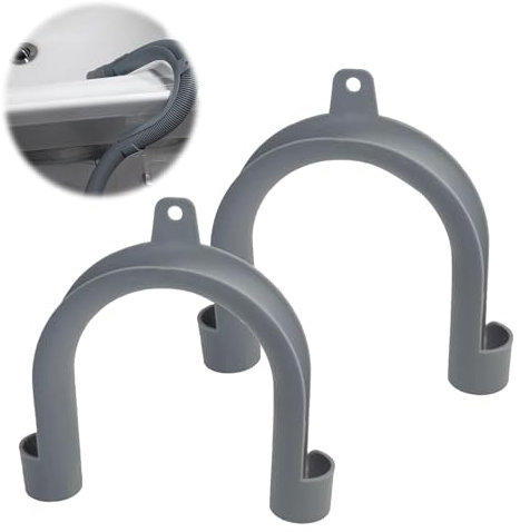 Tuyau d'évacuation support,Crochet pour Tuyau de Sortie Universel,Rallonge de Tuyau de Vidange,Tuyau Vidange Machine a Laver,Tuyau D'évacuation D'eau,Tuyau Evacuati,pour Lave Linge,Gris,2PCS