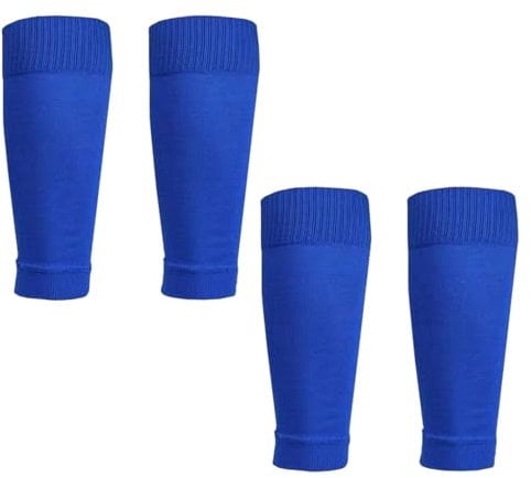 IUHRIE 4 Stücke Stutzen Kinder Fußball,Ohne Socken,Kinder Fußball,Fußballsocken,2 Paar Blau Unisex Ohne Sleeves,für Anfänger und Jugendliche,Herren Abgeschnittene,Jungs,Tutzen,Socks Fussballstutzen