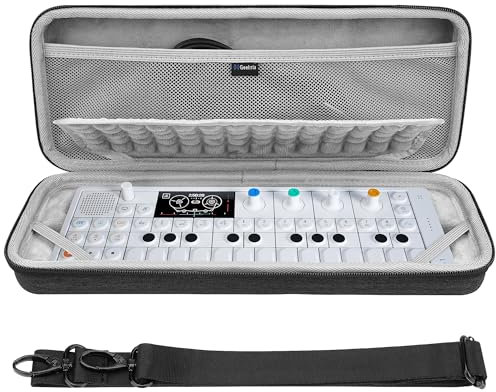 GEEKRIA Hartschalen-Reisetasche, Drum-Machine-Tasche Kompatibel mit Teenage Engineering OP-1 Field/OP-XY Tragbarer Synthesizer (Dunkelgrau)