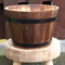 Fyne-Finds Round Wooden Whiskey Barrel Planter 28cm, 11inch Garden Pot with Metal Handles Band Outdoor Tub Weatherproof DrainageHoles (1)