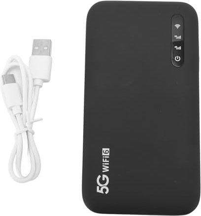 5G Mobile Hotspot, 6100 MAh Batería WiFi 6 Router de Viaje Portátil con Ranura de Tarjeta SIM para Uso de Hogar y Viaje, Alta Velocidad de 2.77 Gbps DL 1.25Gbps UL 16