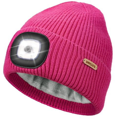 Wmcaps Kinder Mütze mit LED Licht und Fleecefutter für Jungen Mädchen | Ultrahell Abnehmbare LED-Leuchte, bequem & hautfreundlich, für Nachtspaziergänge, Schulweg & abendliche Gassi-Runden