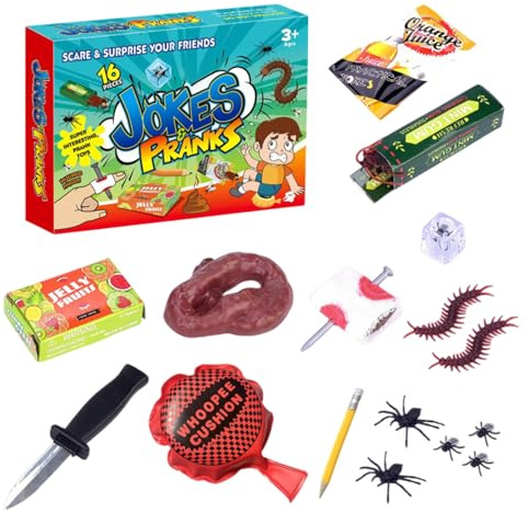 Lustiges Streich-Gadgets, praktisches Scherz-Set, 15-teiliges Streich-Set für Erwachsene, Aprilscherz, praktische Witze, Geschenk, Streich-Set, lustiger Gag mit realistischen Tricks, Partys, Festivals