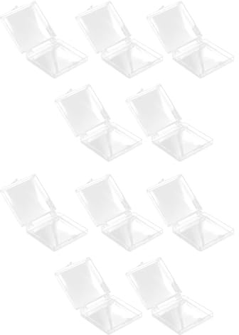 jojofuny Durchsichtige Aufbewahrungsbox für Nagelspitzen aus Ps Klappdeckel 10 Stück-Pack für Nagelstudio und Zuhause