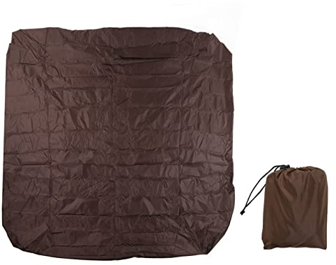 PODSJD Outdoor Badewannen - Schutzabdeckung, 210 x 210 x 30 cm, 190 g/m² Silber Polyester - wasserdicht, UV - beständig, schmutzresistent, wetterfest, 4 - Jahreszeiten für Spa und (Kaffeefarbe)