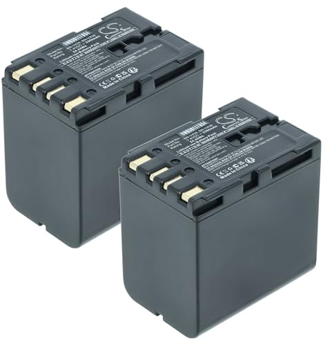 vhbw 2X Akku kompatibel mit JVC CU-VH1, GR-D200, GR-D2000, GR-D20, GR-33, GR-4000US, CU-VH1US Videokamera Camcorder (3300 mAh, 7,4 V, Li-Ion)