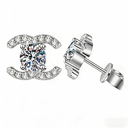 Hypoallergene Ohrringe für Frauen S925 Silberböde mit Kristallen | Trendiger Schmuck | Nickelfreie Gold plattiert & Silber | Zierliche Ohrringe für Sensible Ohren, Geschenke, Hochzeiten