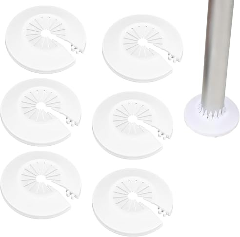 Xstary 6 Pièces Cache Tuyau Radiateur, Tuyau Radiateur Universel 30-55 mm, Capuchon en Polypropylène, Convient Aux Tuyaux d'Eau Chaude et Froide, Aux Tuyaux Gaz et Aux Conduits (Blanc)