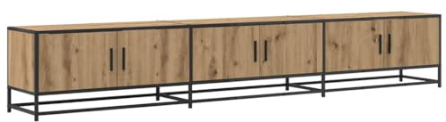 FWIKDUN Wall Mounted TV Unit 240 cm, Artisan Oak TV Stand 2 Piece, Rectangular Console with Shelves, Modern Unit for Living Room