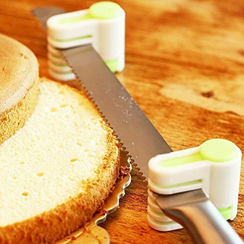 Fdit 4Pcs DIY Cake Grater Bread Cutter Leveler 5 Layers Adjustable Cake Layered Auxiliary Divider with Stainless Steel Springs for Slicing Layered Cakes Up to 10 Inches