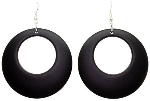 Bluebubble DISCO FEVER 56mm Large Round Hoop Earrings - 32 Colours Available (Groovy Black) with Gift Bag
