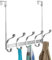 mDesign porte manteau porte avec 5 doubles crochets – patere pour porte ou mur – porte manteau porte pour manteaux, vestes, peignoirs, serviettes – couleur chrome