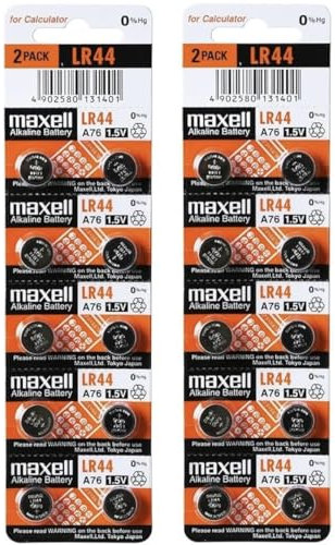 Maxell LR44 (A76) Batteries, 20 Count