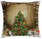 ABAKUHAUS Weihnachten Kissenbezug, Pine Tree Presents, Beidseitiges Digitaldruck mit Reißverschluß Farbfest Pflegeleicht und Waschbar, 40 x 40 cm, Braun Grün