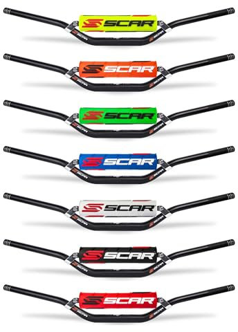 SCAR Guidon Moto Cross 22mm - Moyen - Alu Street Roadster Hornet CB Bandit GSR Z750 - Mousse noire