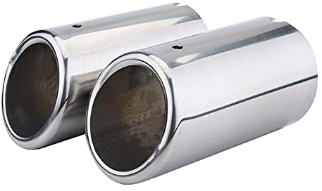 2 Stück 67mm Auto Auspuffendrohr, SI-A0274 Auto Auspuffrohr Edelstahl Auspuff Schalldämpfer