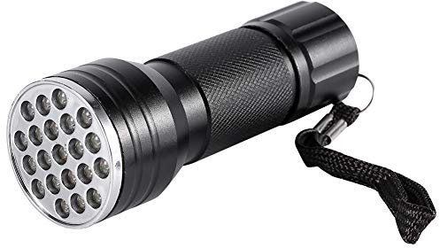 Ejoyous UV Schwarzlicht Taschenlampe mit 21 LED, 395 nm UV-Handdetektor Ultraviolettes Licht für trockene Flecken im Urin von Hunden/Katzen, Bettwanze, Skorpion