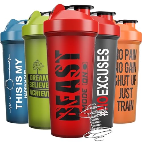JEELA SPORTS Protein-Shaker-Flaschen für Proteinmischungen mit Shake-Ball-Pack 142 - 680 ml, Shakerbecher für Protein-Shakes für Vor- und Nachtraining - Geschenke, Fitnessstudio
