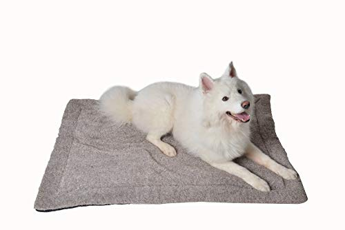 RAIKOU Hundedecke Katzendecke Haustier-Decke mit Plüsch Kissen Fleece-Decke/Tier Schlafdeck Hundebett Haustierbett, waschbar und rutschfest(Braun Melange,100x70cm