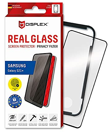 Privacy Schutzglas für Galaxy S21+ 5G (10H) Edge-to-Edge, Eco-Montagerahmen | DISPLEX Privacy Glass, 10H Panzerglas, 2-Wege Blickschutz, maximale Abdeckung, Anti-Shock, Bruchschutz, kratzfest