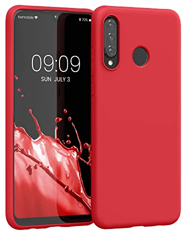 kwmobile Hülle kompatibel mit Huawei P30 Lite Hülle - weiches TPU Silikon Case - Cover geeignet für kabelloses Laden - Klassisch Rot