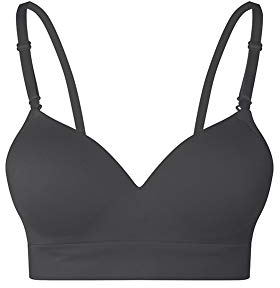 Lemef Seamless Bras for Women Wirefree Padded Bras Black