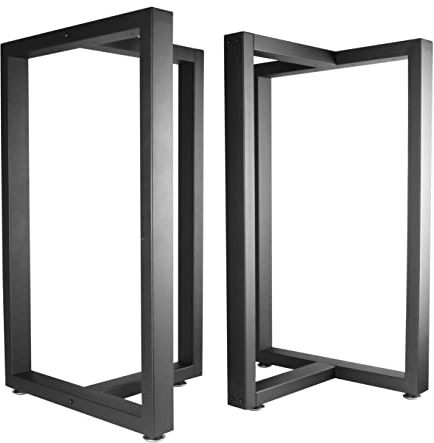 Metall-Tischbeine Schreibtischbeine, robuste quadratische Eisen-Tischbeine, DIY-Möbelbeine für Esstisch, Couchtisch, Computertisch, Werkbank, Konferenzraumtisch, 2er-Set, schwarz (T)
