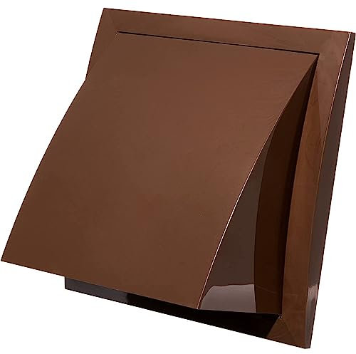 Ø 125mm Braun Lüftungsgitter mit Wetterschutz - Kunststoff Wetterschutzgitter - Fassadengitter mit Rückstauklappe