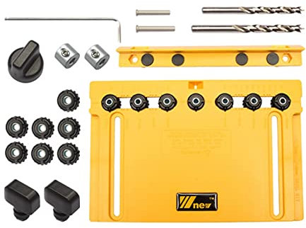 Drill Press Handle Hole Locator Door Handle Knob and Pull Installation Jig and Shelf Pin Jig Boring Hole 5/6mm Drill Guide Woodworking Tools for Fast and Accurate Installation of Door and Dra
