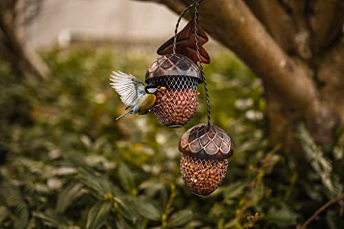 Garden Mile® Neuheit hängende Wildvogel-Futterspender für den Garten, Vogelfutterstation für Vogelfutter und Erdnüsse, dekorative Gartendekorationen, hängende Wildvogel-Samenfutterstation für