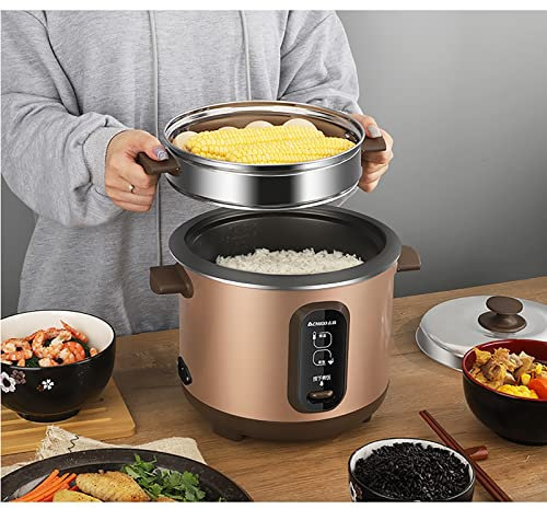 Rice Cooker & Steamer 2/3/4/5L Small Capacity Gold Aluminum Alloy Non-Stick Liner for Family Dormitory for 1~7 People Rice Cooker (Size : 5L)