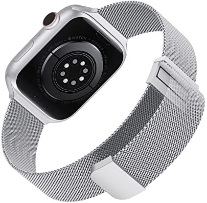 Tuocal Metal Upgraded Strap Compatible with Apple Watch Strap 38mm 40mm 41mm 42mm(Series 10), Mesh Dual Magnetic Stainless Steel Replacement Women Men Straps for iWatch Series 10 9 8 7 6 5 4 3 2 1