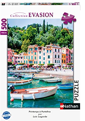 Nathan 4005556873630 500 Teile – Frühling in Portofino Puzzle für Erwachsene