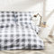 VelvetHome Deluxe Bettwäsche 155x220 Baumwolle Bettbezug 155x220 cm mit Kissenbezug 80x80 cm Hohe Qualität Bettwäsche-Set mit Reißverschluss 100% Baumwolle Made in EU Grau Kariertes 155 x 220
