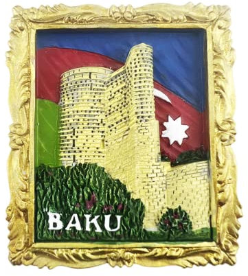 Baku Aserbaidschan Kühlschrankmagnet, Reise-Souvenir, Küche, Kühlschrank, Dekoration, magnetischer Aufkleber, handbemalt, Bastelsammlung