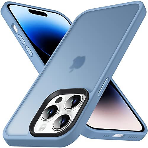 Anqrp Designed for iPhone 14 Pro Max Case, [Military Shockproof] Super Soft Silicone Slim Translucent Matte Protective Phone Cover, Compatible with iPhone 14 Pro Max 6.7, Light Blue
