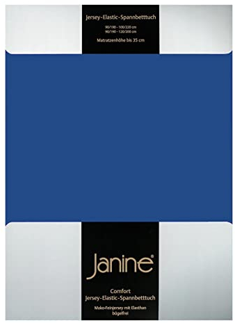 Janine Design Jersey Elastic Spannbetttuch Royalblau, 90x190 cm - 100x220 cm