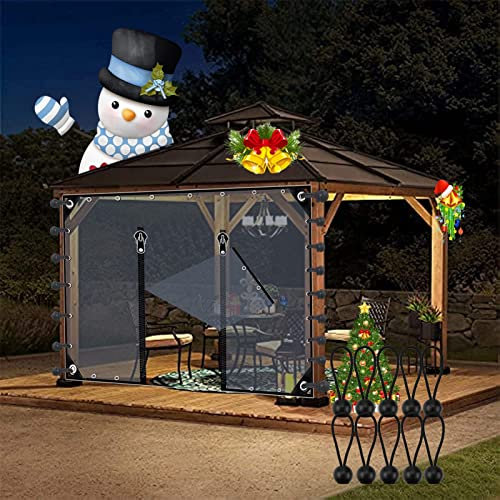 LGJEGD Pergola Curtains Waterproof, 0.3mm Grey Shrink Plastic Gazebo Side Panels Waterproof Anti-Scratch Wrinkle Free for Car Cabana (Color : Clear, Size : 19.68x6.56'/6x2m)