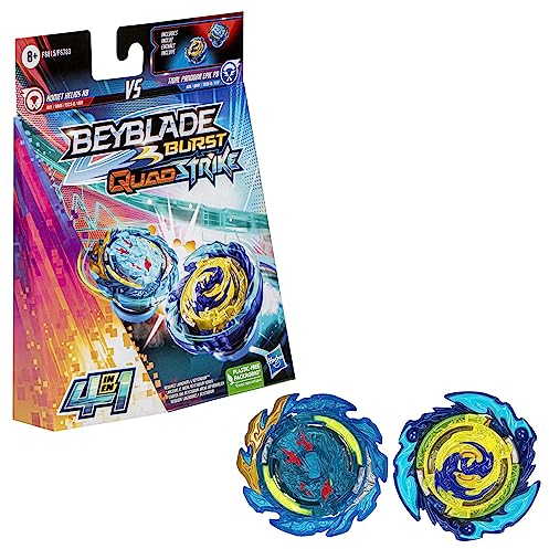 Beyblade Burst QuadStrike Komet Helios H8 und Tidal Pandora Epic P8 Kreisel Doppelpack, Battle Kreisel Spielzeug