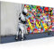 Runa Art Tableau Decoration Murale - Behind the curtain - Moderne Toile non Tissée - Salon Salle - Street Art Graffiti - 043512a